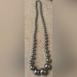 Gray and Silver Beaded Necklace with Polished Finish